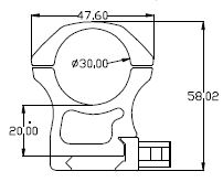 Nosač za optički nišan Anschutz 30mm high – ANSCHÜTZ OPTICS – Nosači za Optiku, Montaže, Prstenovi, Poklopci – slika 1