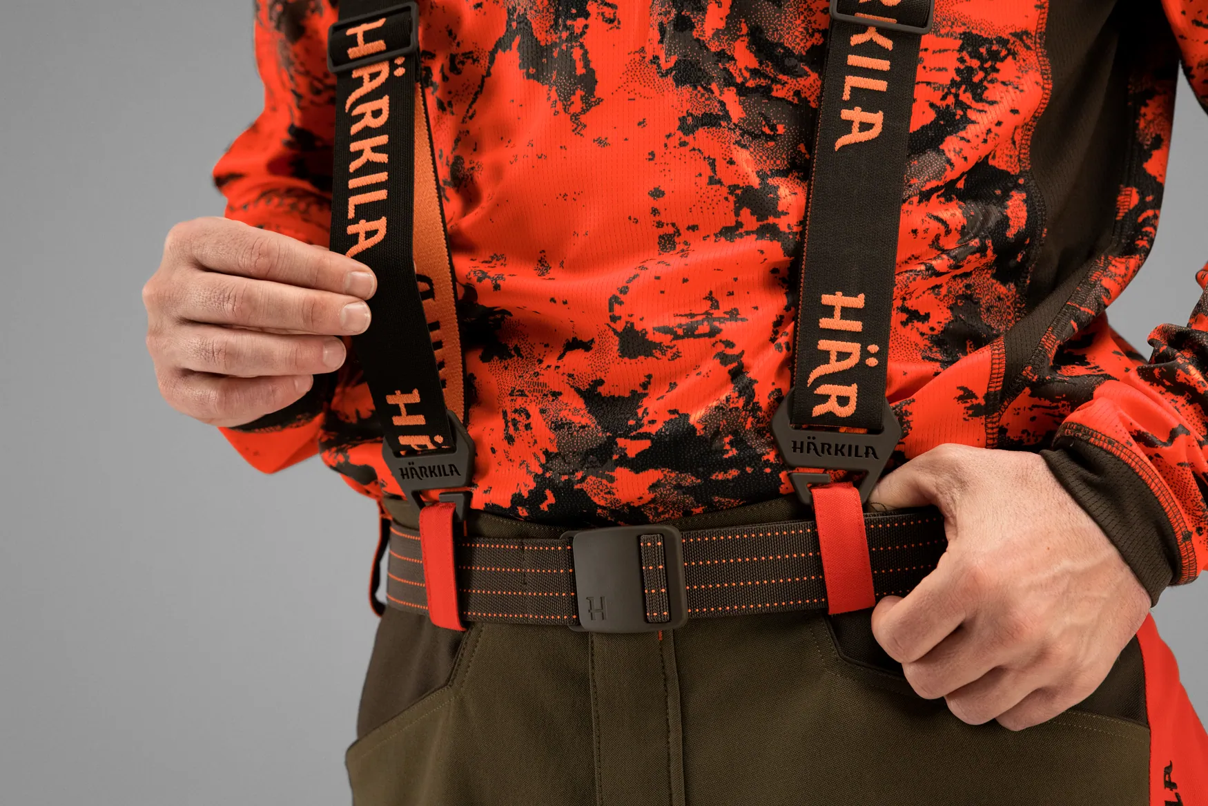 Harkila tregeri za pantalone braon/narandžasti – Harkila – Lovački Šal/Kravate/Tregeri/Rukavice – slika 3