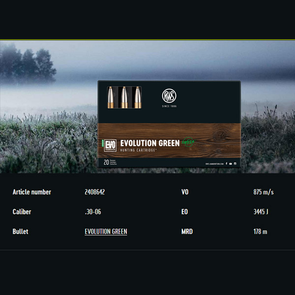 RWS 30-06 EVO GREEN 8,8GR – RWS